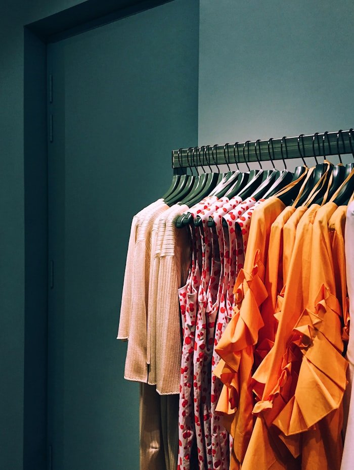 Rack of assorted shirts